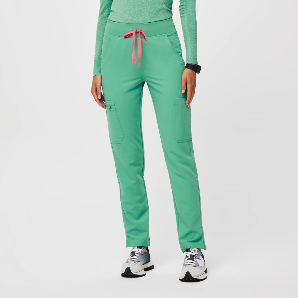 Wear FIGS - High Waisted Yola Skinny Scrub Pants - Surgical Green - Small Tall